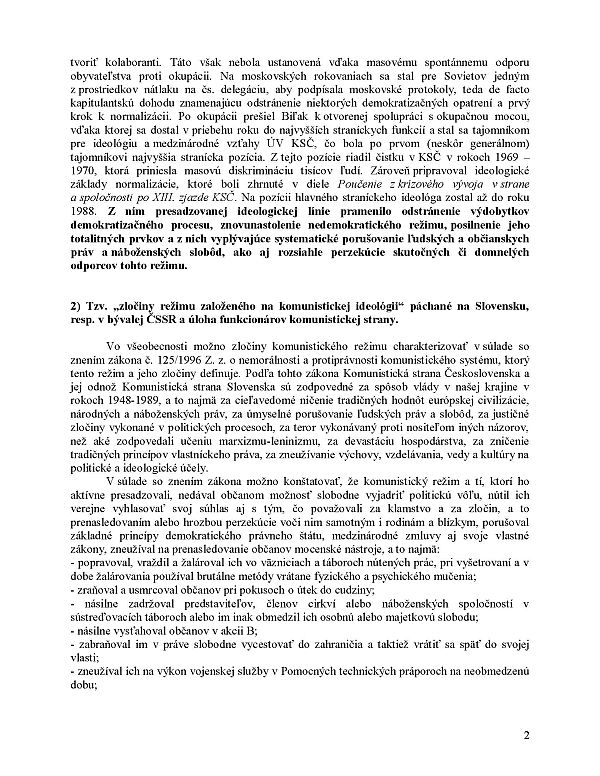 Foto: 2 strana - Odborné vyjadrenie na opatrenie na osobu RSDr. Vasila Biľaka a jeho verejného pôsobenia v období vlády komunistického režimu