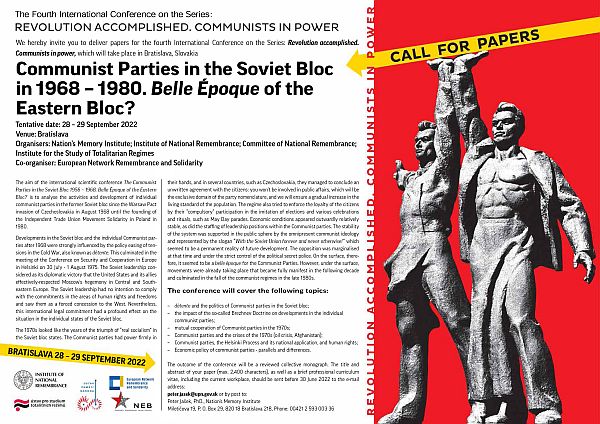 obrázok: Call for papers - Komunistické strany v sovietskom bloku 1968 - 1980