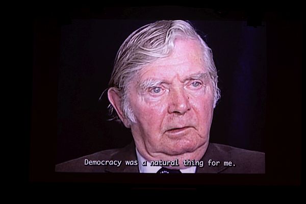 Foto: Dobroslav Pustaj (záber zo svedectva D. Pustaja, ktoré bolo premietané na odovzdávaní ceny, foto Simona Babjaková)