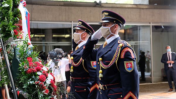 Pietna spomienka na vypuknutie Slovenského národného povstania v Banskej Bystrici. Foto: Múzeum SNP / Ivana Kováčiková