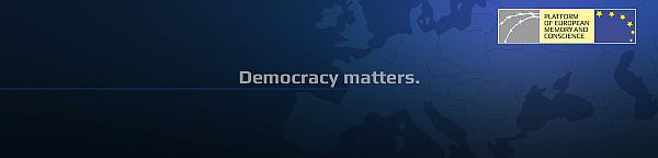 Obrázok titulky a loga Platformy európskej pamäti a svedomia (PEMC)