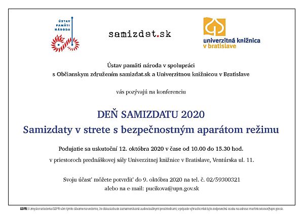 Pozvánka na Deň samizdatu 2020-10-12