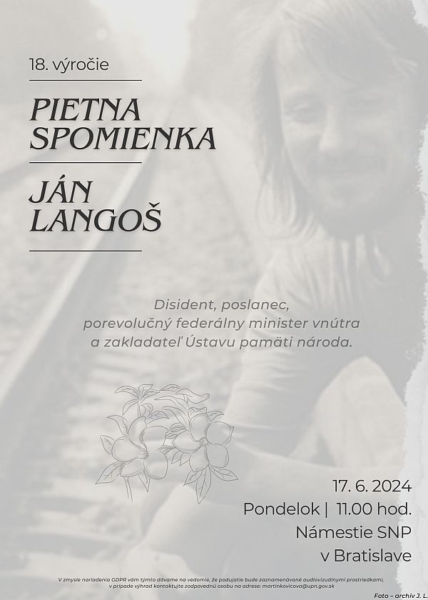 Pozvánka na pietnu spomienku Jána Langoša
