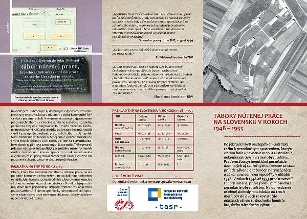 obrázok letáka Tábory nútenej práce na Slovensku v rokoch 1948 – 1953