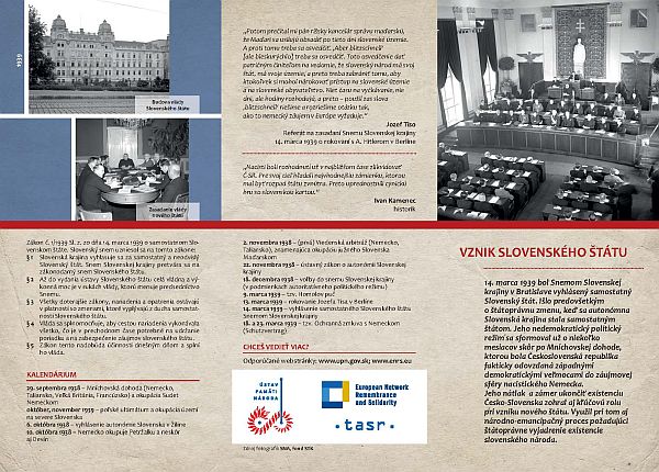 obrázok letáka Vznik Slovenského štátu